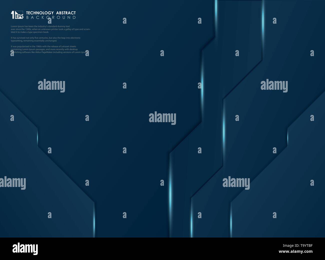 Gradiente astratto blu scuro modello di tecnologia di sfondo. È possibile utilizzare per inserzione, poster, artwork, tech template design, illustrazione. illustrazione vettore Illustrazione Vettoriale