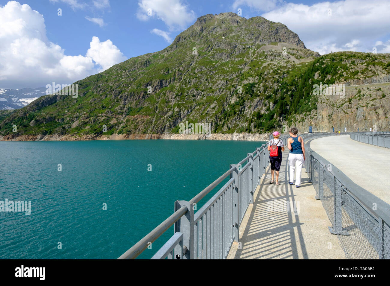 La Svizzera nel canton Vallese, Finhaut, il lago e la diga idroelettrica di Emosson.Caption locale *** Foto Stock