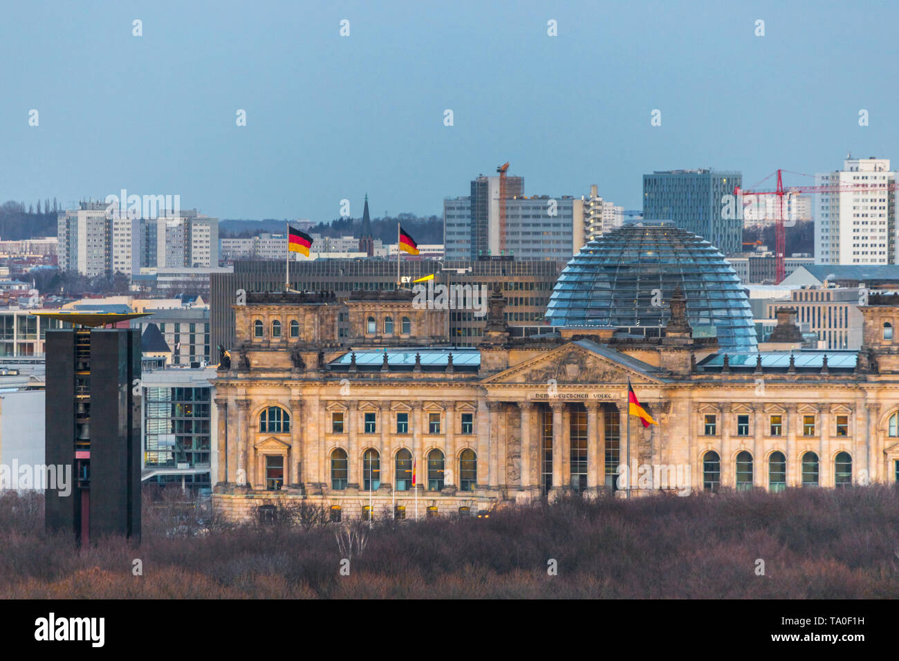 Berlino GERMANIA dal di sopra con un cielo di sera Foto Stock