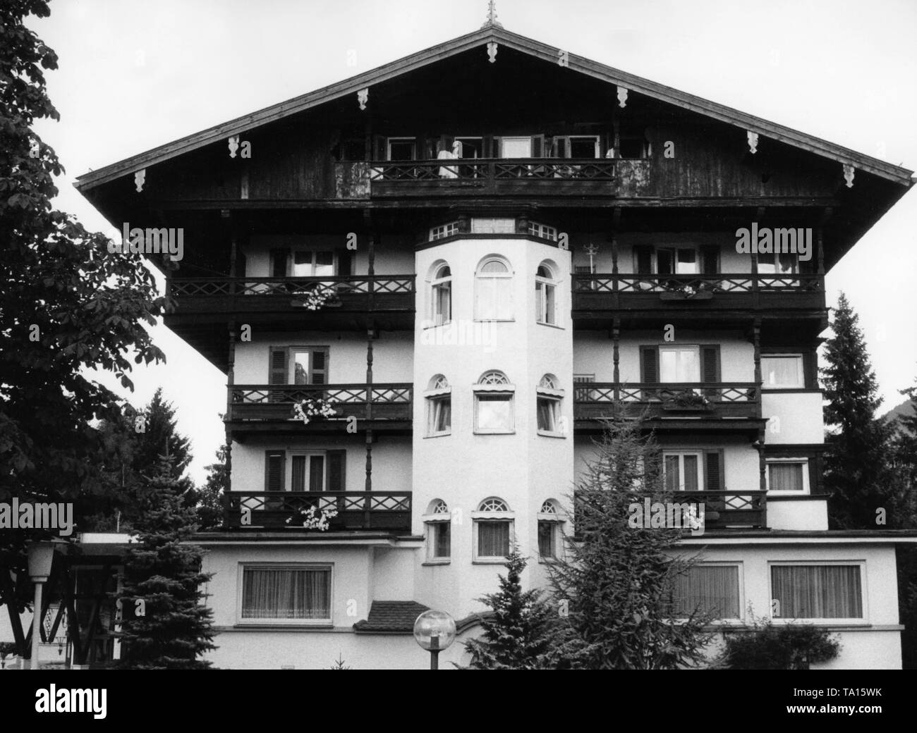 Pensione Hanselbauer in Bad Wiessee sul lago Tegernsee, dove Ernst Roehm e altri leader SA furono uccisi il 30 giugno 1934. Foto non datata, probabilmente a partire dagli anni cinquanta. Foto Stock