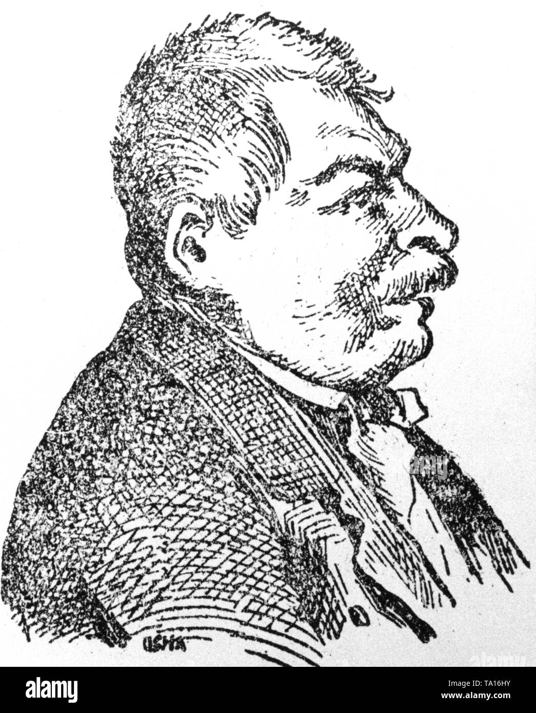 Ritratto di profilo di Franz Krenkl (1780-1869), tedesco racing team owner e commerciante di cavalli non datata (foto) Foto Stock