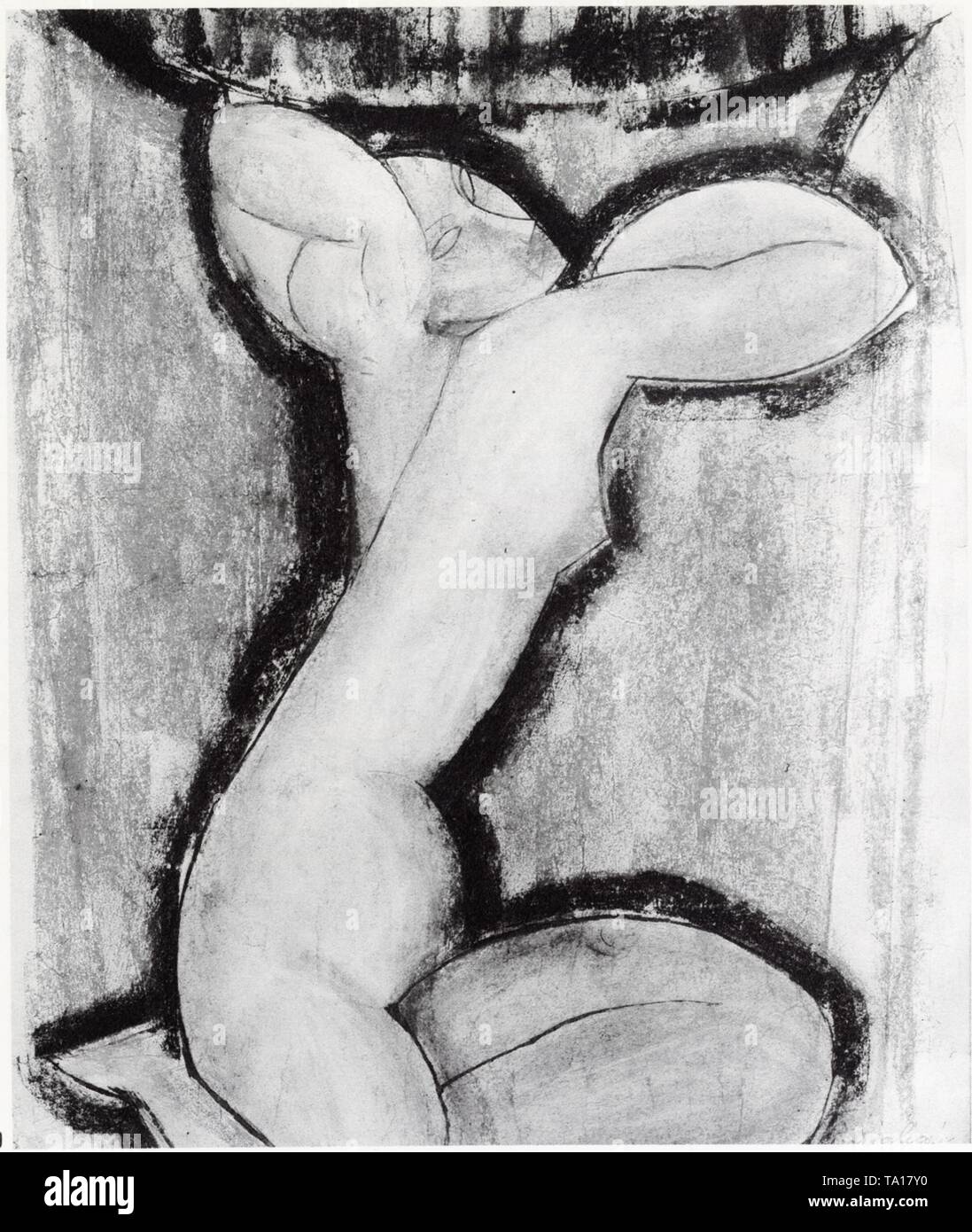 AMEDEO MODIGLIANI.CARIATIDE.1913-1914.PASTEL ET AQUARELLE SUR TRAIT DE CRAYON Foto Stock