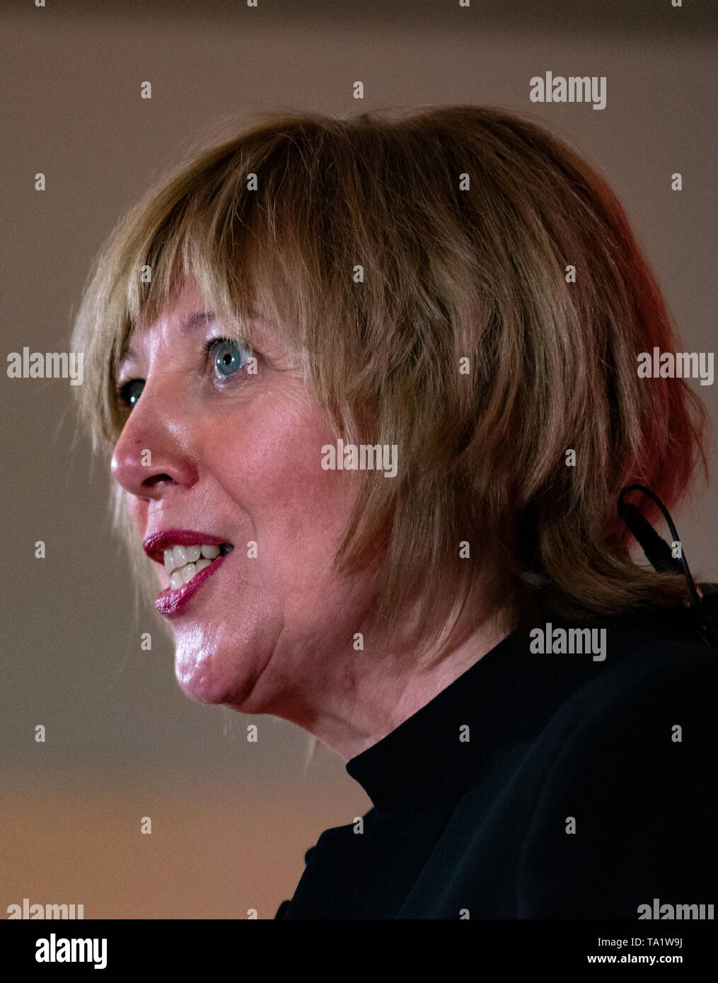 Lesley Laird al momento del lancio di scozzese del lavoro elezioni europee campagna presso il faro in Glasgow ,Maggio 2019. Foto Stock