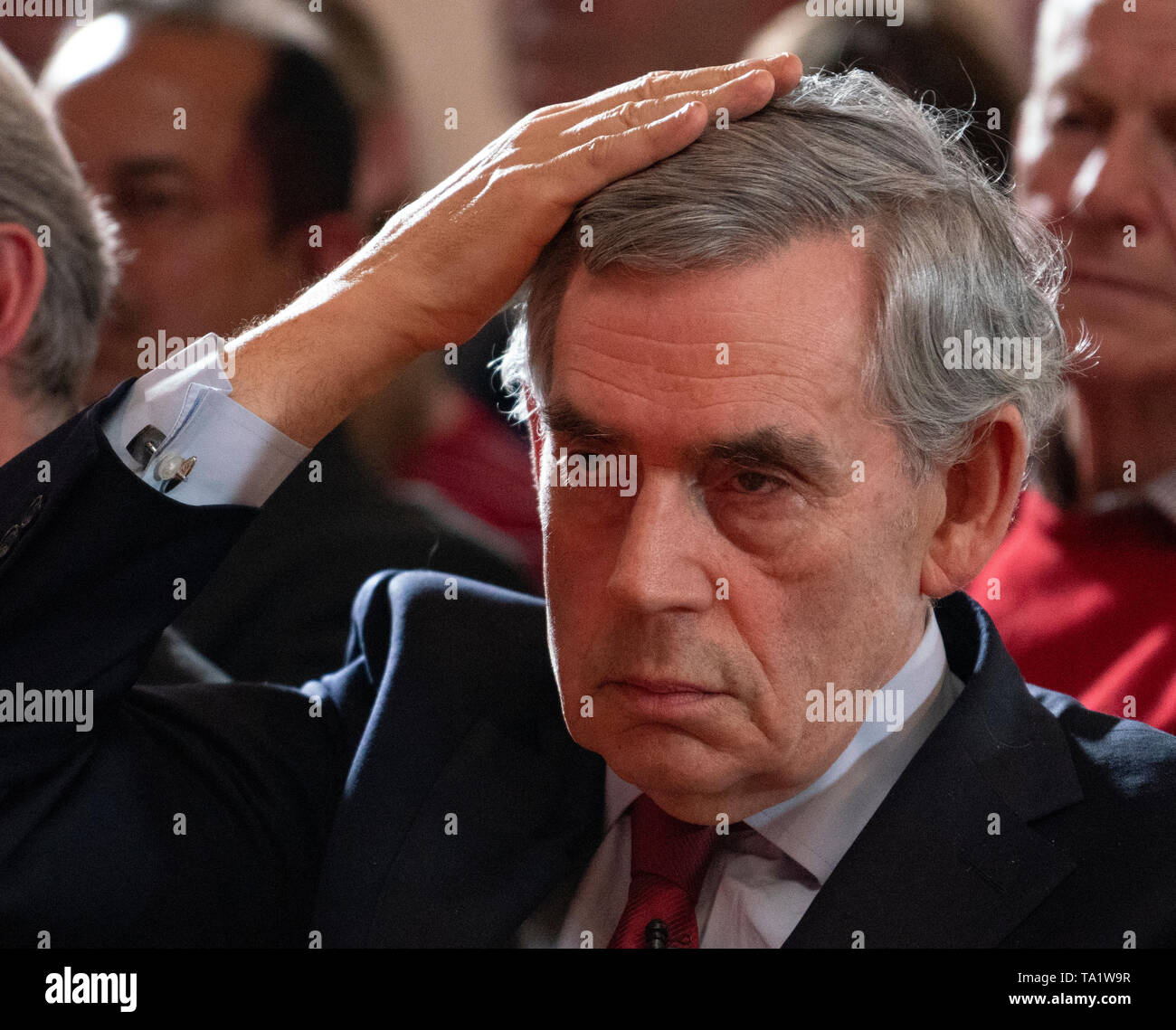 Ex primo ministro Gordon Brown al lancio di scozzese del lavoro elezioni europee campagna presso il faro in Glasgow ,Maggio 2019. Foto Stock