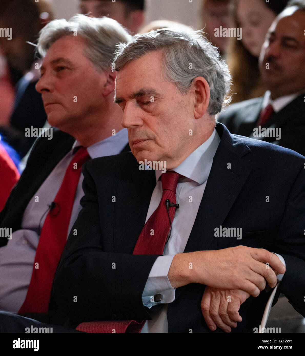 Ex primo ministro Gordon Brown al lancio di scozzese del lavoro elezioni europee campagna presso il faro in Glasgow ,Maggio 2019. Foto Stock