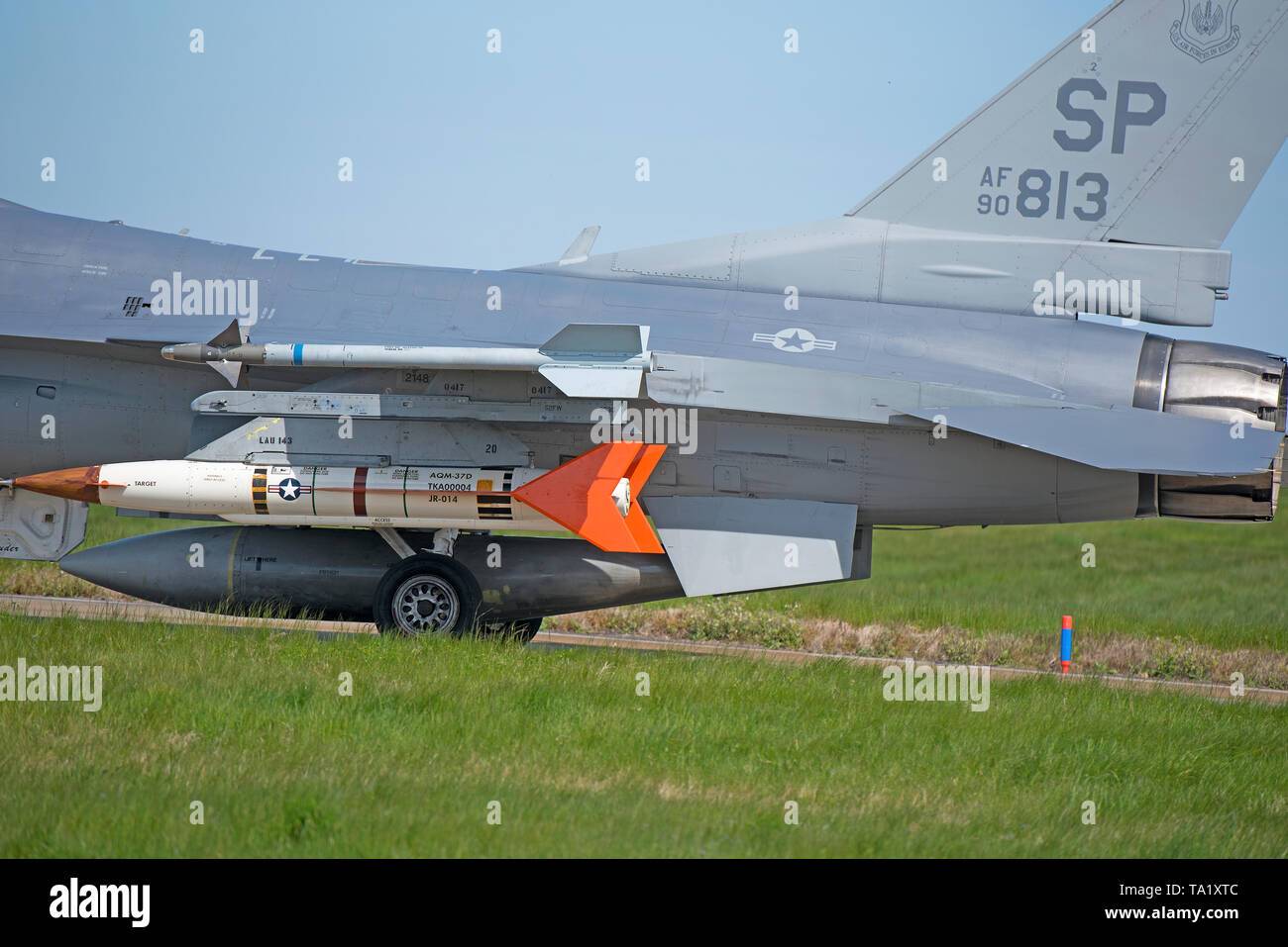 Il USAF Lockheed F16C/F-16D 52nd FW Spangdahlem Germania su esercizio a RAF Lossiemouth Scozia nel Regno Unito. Foto Stock