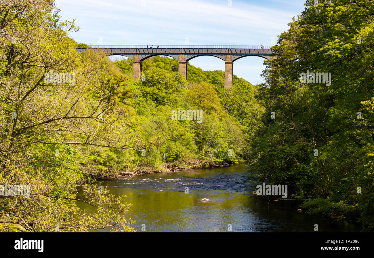Llangollen Galles Dengighshire Maggio 14, 2019 l'Aquaduct Pontcysyllte come esso porta il Llangollen Canal oltre il fiume Dee Foto Stock