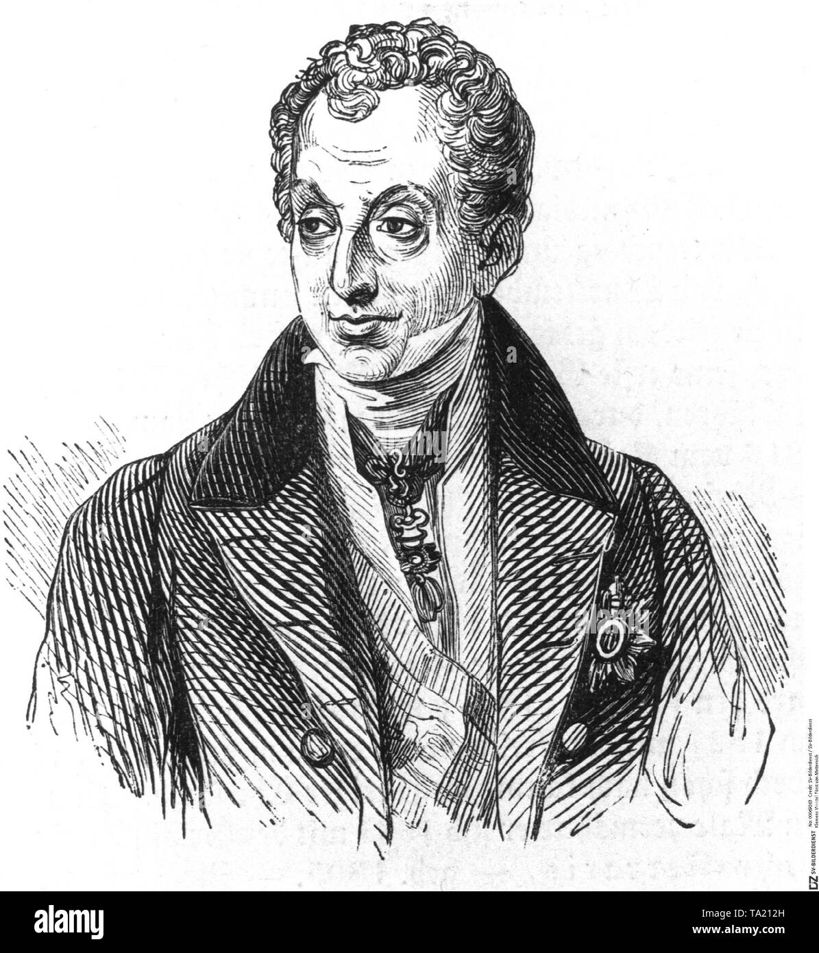Il cancelliere austriaco e diplomatico Principe Klemens Wenzel von Metternich (1773-1859). Foto Stock