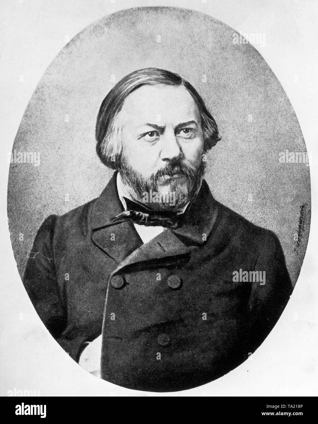 Ritratto del compositore russo Mikhail Glinka (1804-1857) Foto Stock