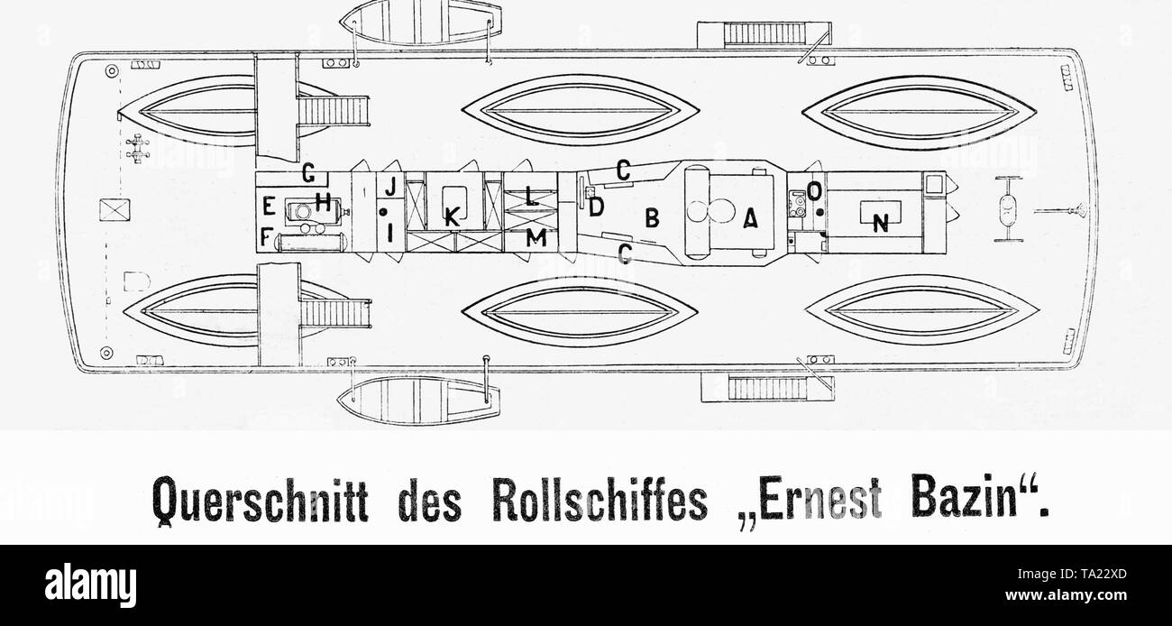 La nave 'Ernest Bazin' era il solo mai costruita la nave a rullo. Il concetto di unità è stata trovata essere impraticabile. Foto Stock