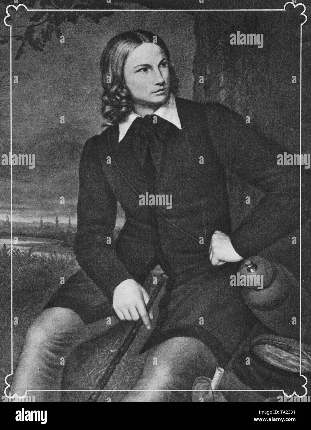 August Heinrich Hoffmann, chiamato Fallersleben (1798-1874), uno scrittore tedesco. Foto Stock