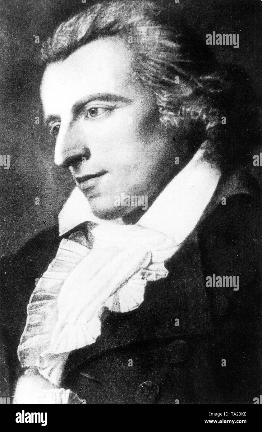 Friedrich von Schiller all'età di 44 come un professore all'Università di Jena. Foto Stock