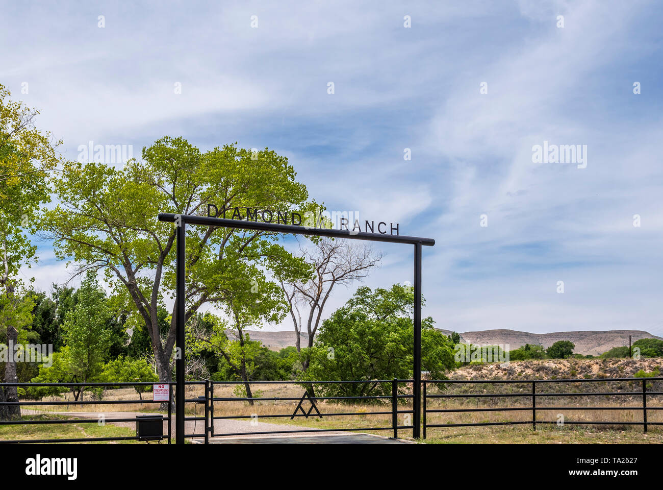 Nuovo Messico ranch, il Diamante un ranch in Lincoln County e Chaves County, Nuovo Messico, Stati Uniti d'America. Foto Stock