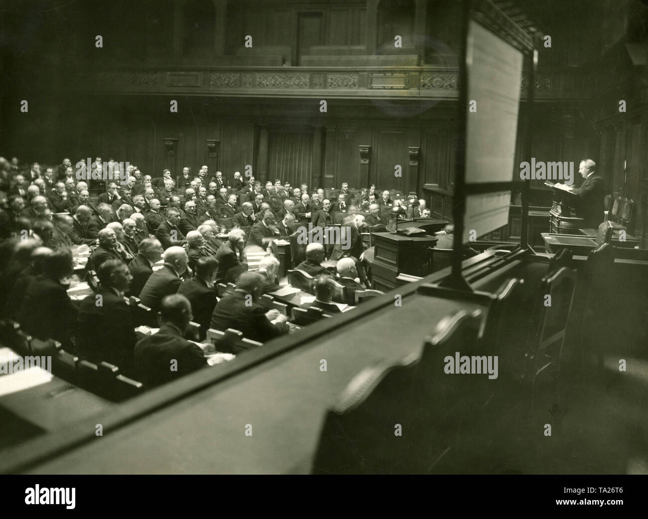 Sala conferenze del Landtag prussiano a Berlino non datata (foto). Foto Stock