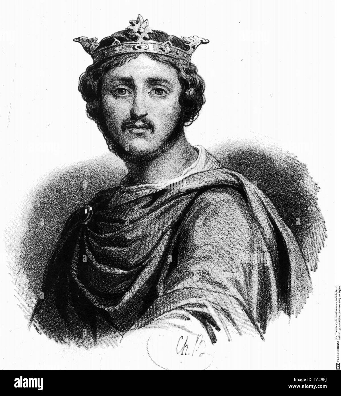 Richard I, noto come Riccardo Cuor di Leone, re d'Inghilterra dal 1189 al 1199. Foto Stock