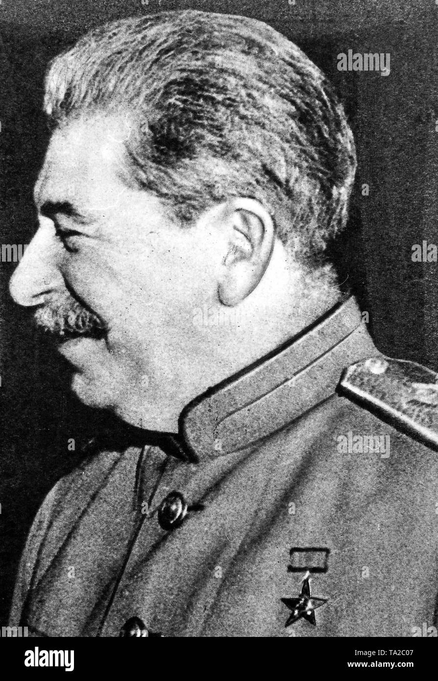 Josef Stalin, Partito Comunista leader e dittatore della Unione Sovietica, raffigurato in occasione della conferenza di Yalta, 1945. Foto Stock