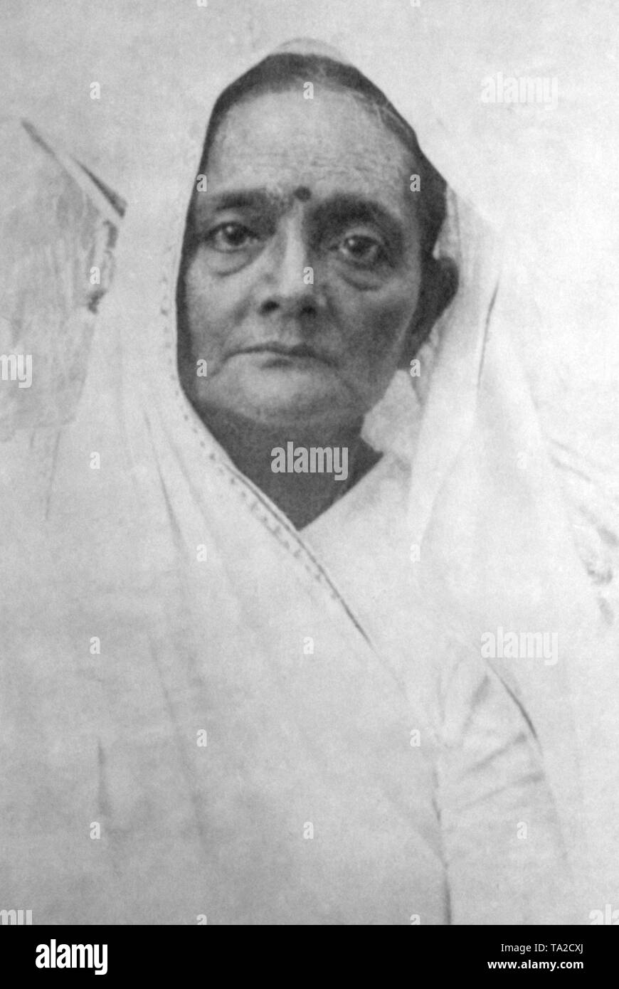 Kasturba Gandhi, il Mahatma Gandhi la moglie, parteciperà alla riunione della International della Lega delle Donne per la libertà a Dublino, Irlanda. Foto Stock