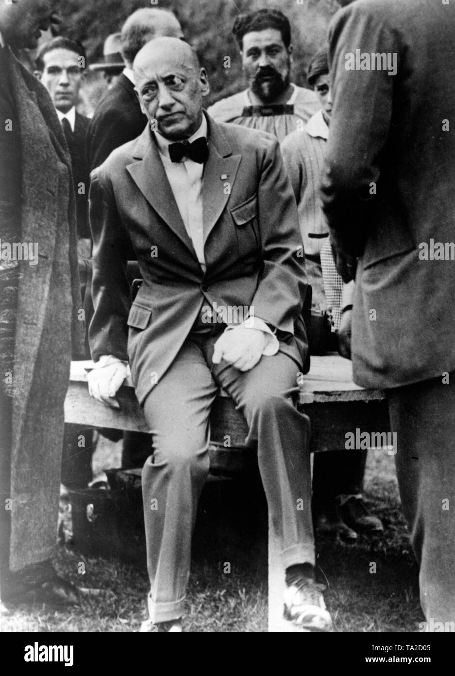 Lo scrittore italiano Gabriele D' Annunzio, poco prima della sua morte. Foto Stock
