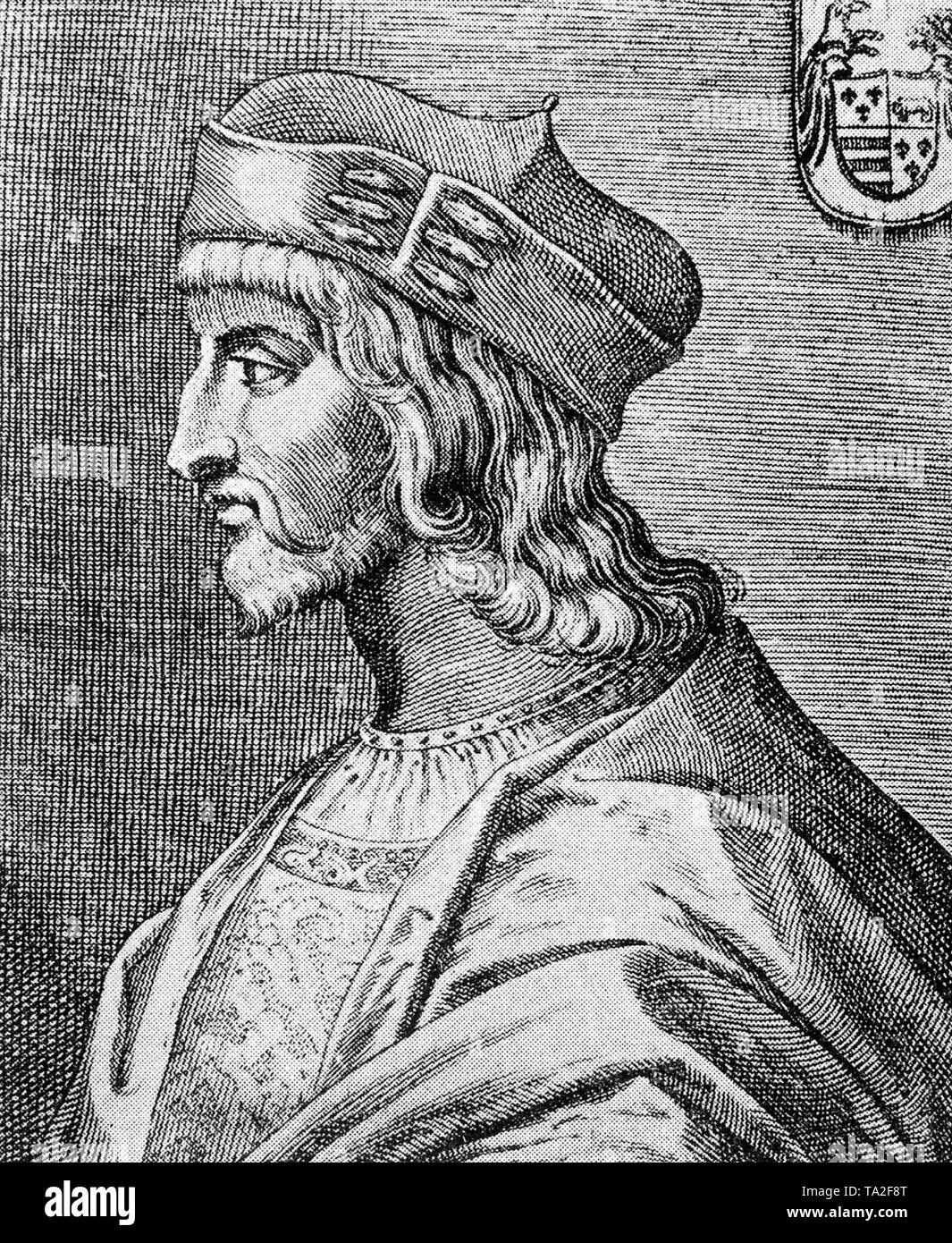 Ritratto di profilo di Cesare Borgia, figlio illegittimo di papa Alessandro VI, circa 1500 Foto Stock