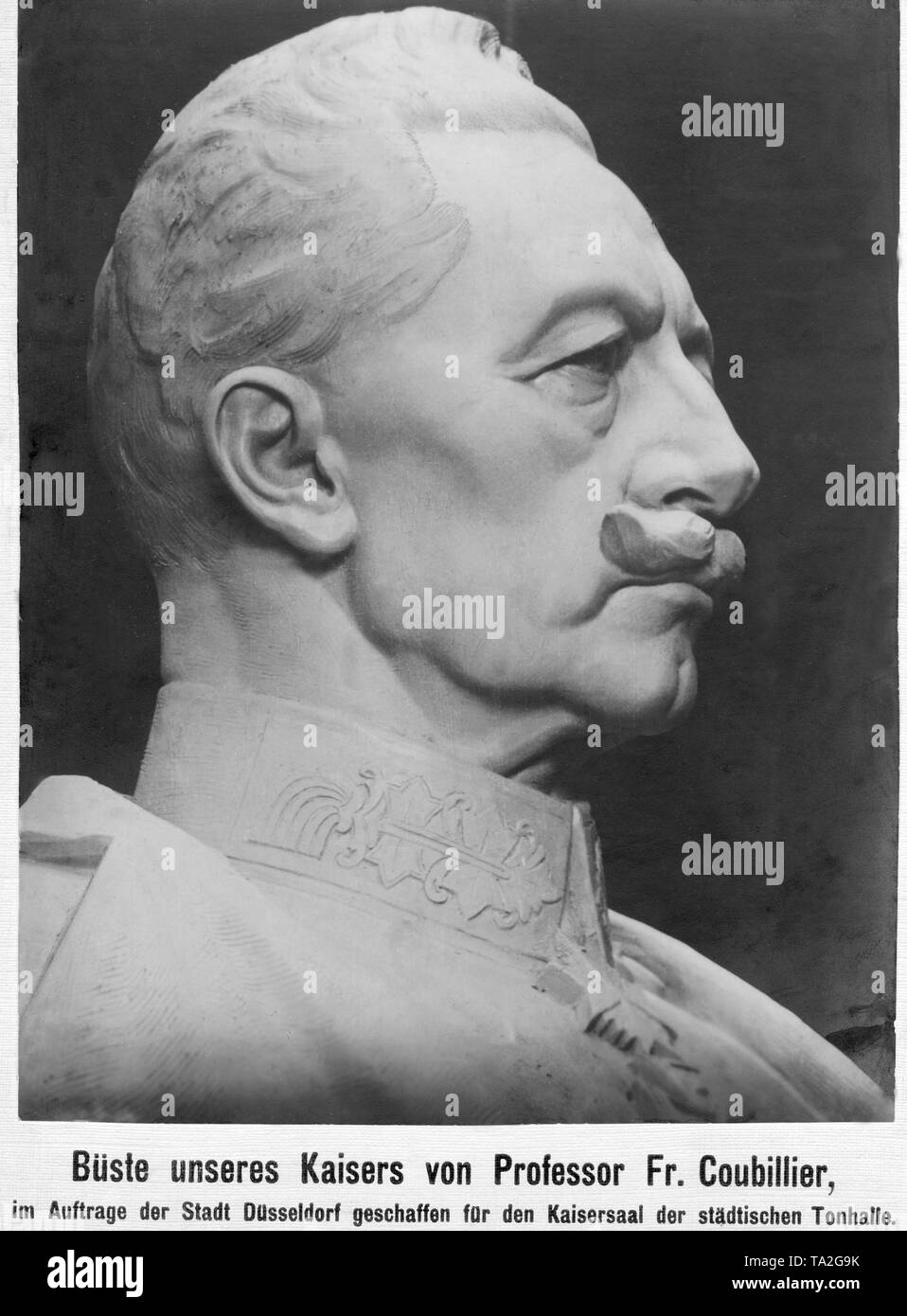 Busto di imperatore Guglielmo II dal prof. Fr. Coubillier. Creato a nome della città di Duesseldorf per il suo imperatore della hall. Foto Stock