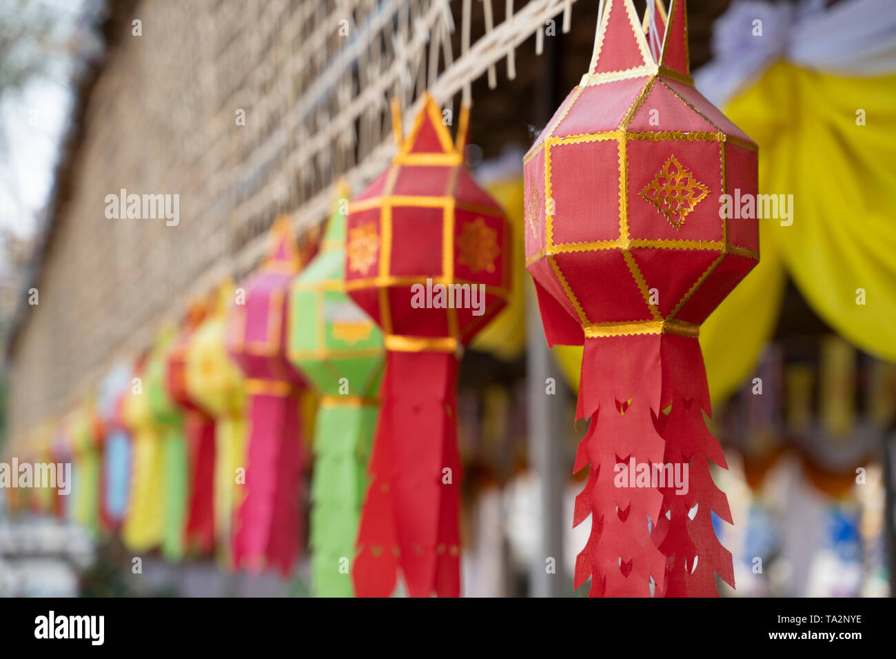 Stile Lanna lampade in Thailandia - Immagine Foto Stock