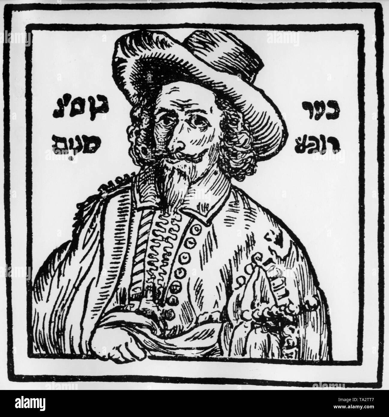 Disegno del medico ebreo Isachar Baer Teller Ben Juhuda Loeb Satana da Praga. Foto Stock
