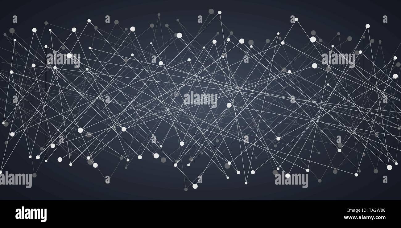 Geometrico astratto dello sfondo. Collegamento delle linee e dei punti. Lo stile del plesso. Sfondo per il tuo web design. Illustrazione vettoriale EPS 10 Illustrazione Vettoriale