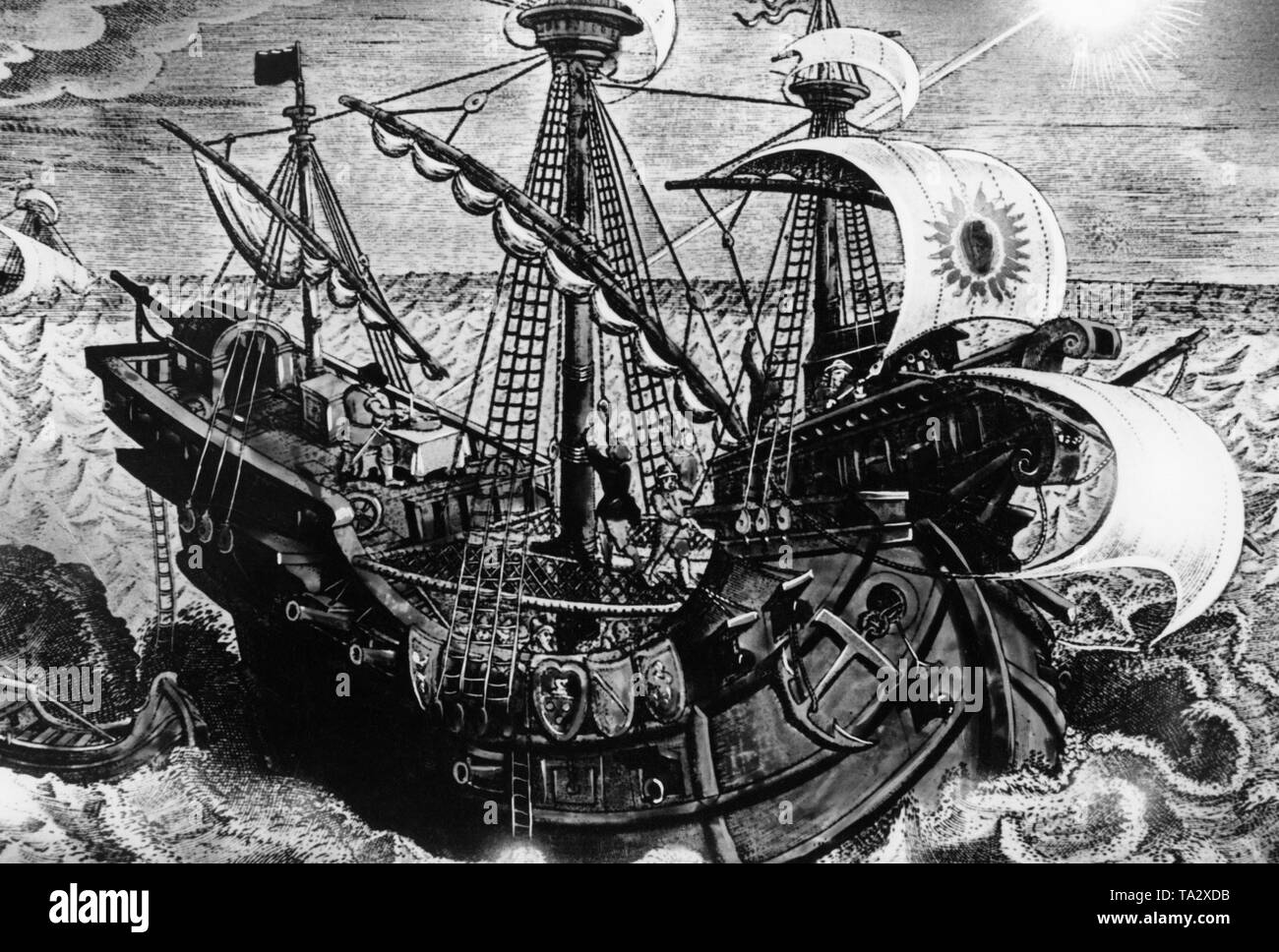 Un dente in mare. Denti erano spaziose navi mercantili, che è servito lo scambio di merci tra le città della Lega Anseatica. Foto Stock