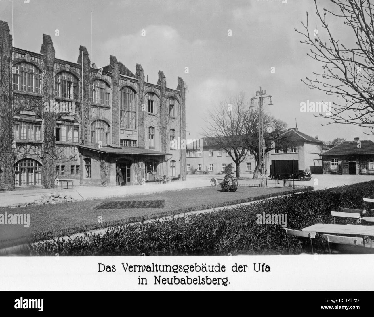 Questa fotografia mostra la UFA area di amministrazione in Neubabelsberg. Foto Stock