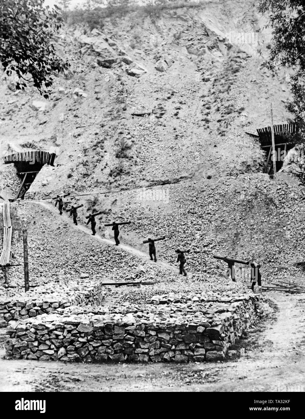 Il sistema di difesa del bunker dell'esercito cecoslovacco. Durante il Sudetenland crisi ci sono conflitti militari tra i tedeschi dei Sudeti e il Czechoslovaks. Foto Stock