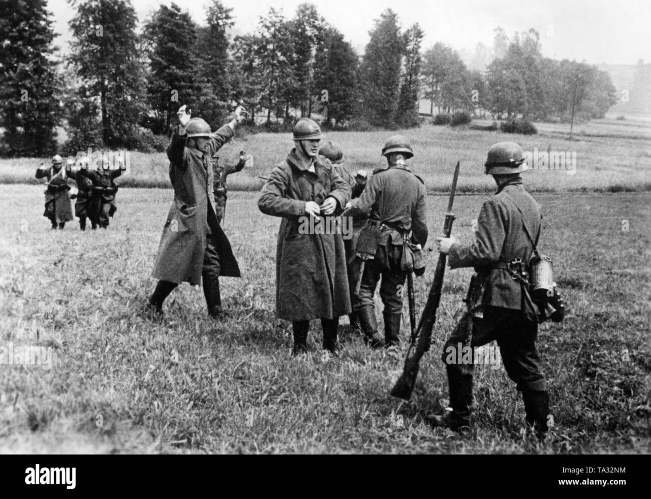 Soldati francesi a capitolare nei Vosgi. Foto: Lehnhardt. Foto Stock