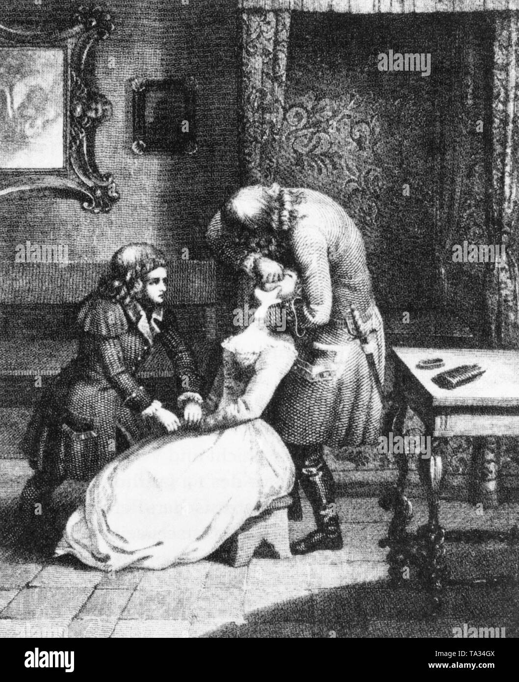 Zar russo Pietro il Grande l'estrazione di un dente. Foto non datata, intorno al 1700. Foto Stock