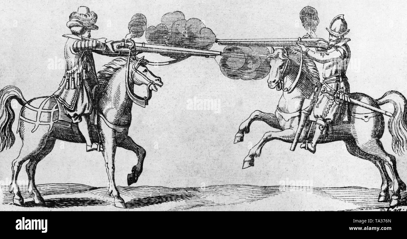 Disegno dei fucilieri montato dal XVII secolo. Foto Stock