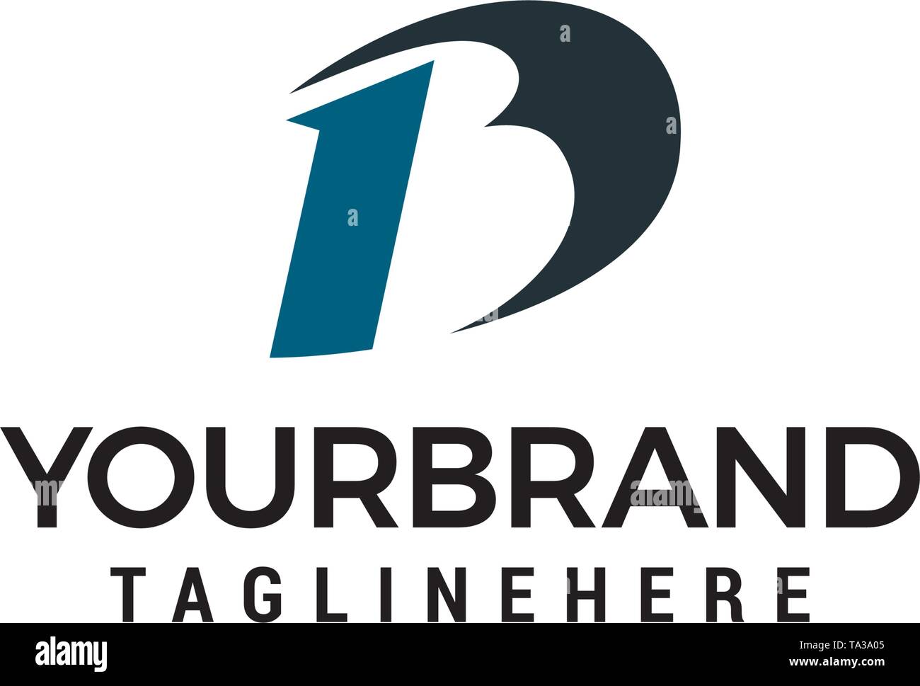 Lettera B riassunto logo design concept vettore modello Illustrazione Vettoriale