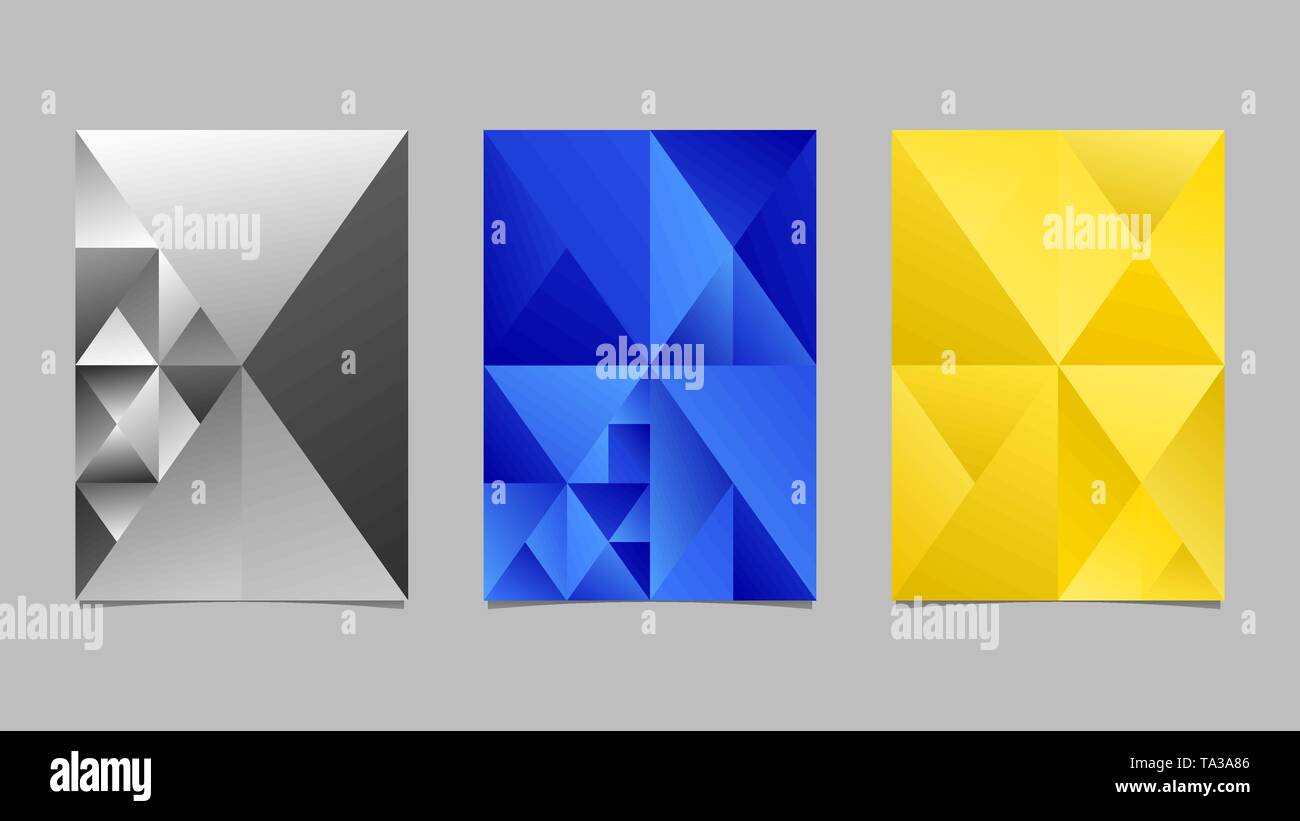 Minimo gradiente astratto triangolo modello poster set di sfondo Illustrazione Vettoriale