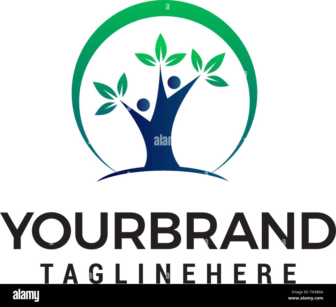 Foglia umana logo design concept vettore modello Illustrazione Vettoriale