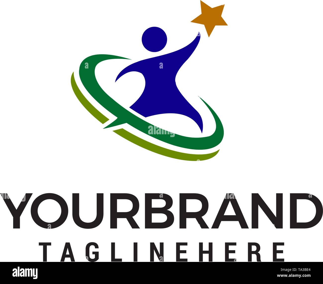 Persone star logo design concept vettore modello Illustrazione Vettoriale