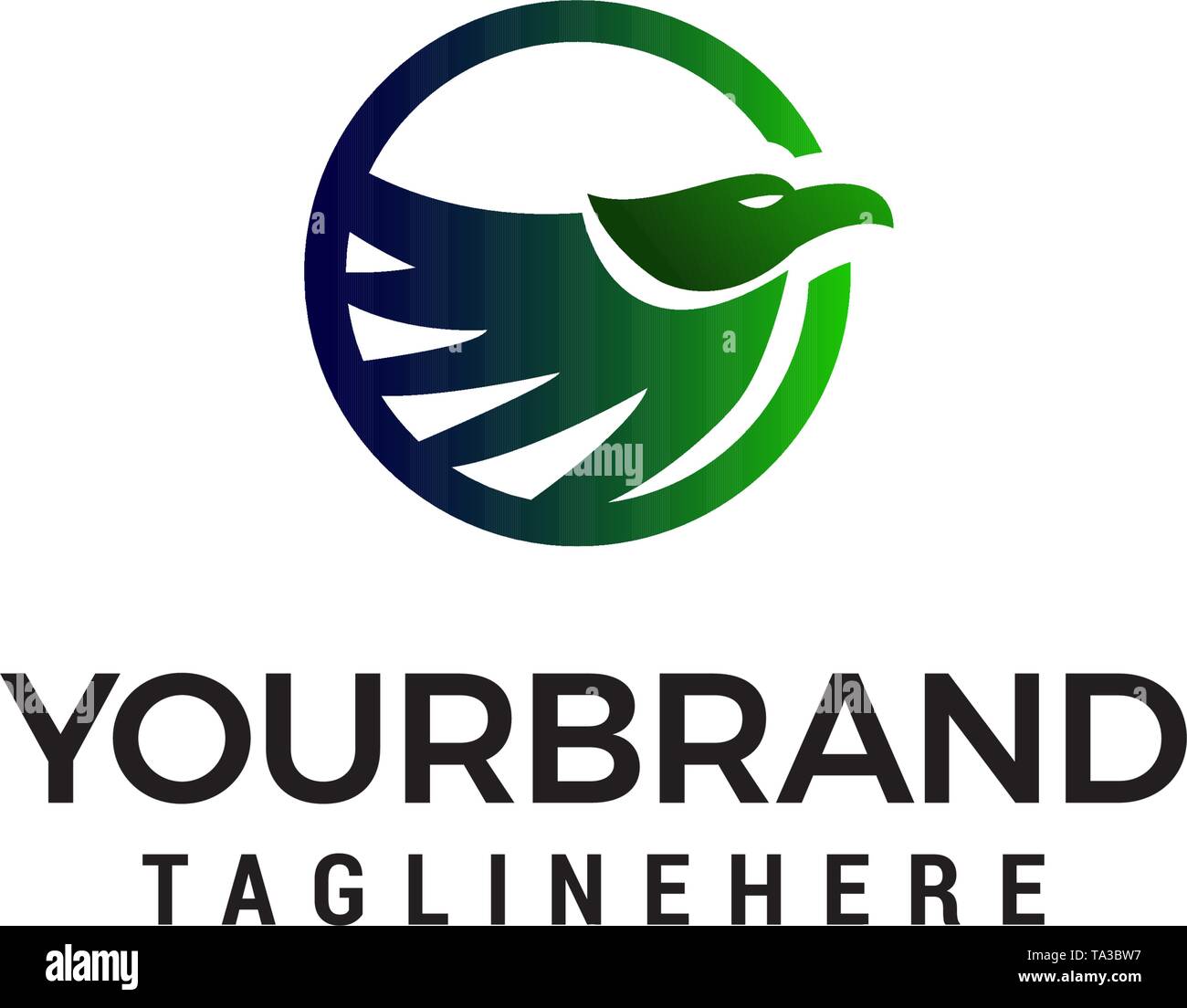 Bird abstract logo design concept vettore modello Illustrazione Vettoriale