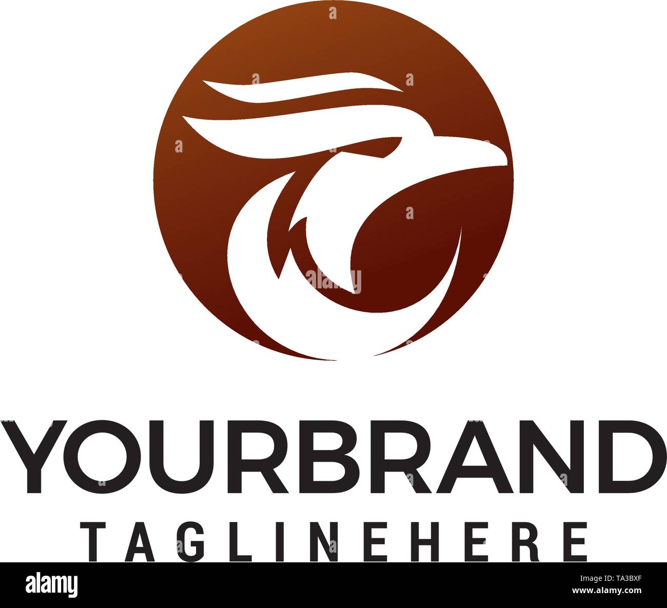 Capo eagle logo design concept vettore modello Illustrazione Vettoriale