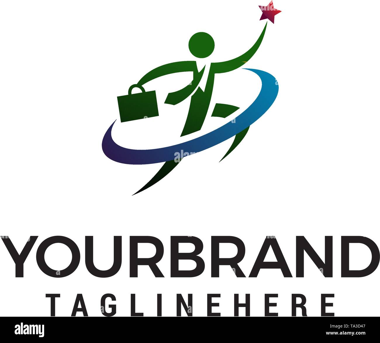 Le persone di successo logo design concept vettore modello Illustrazione Vettoriale