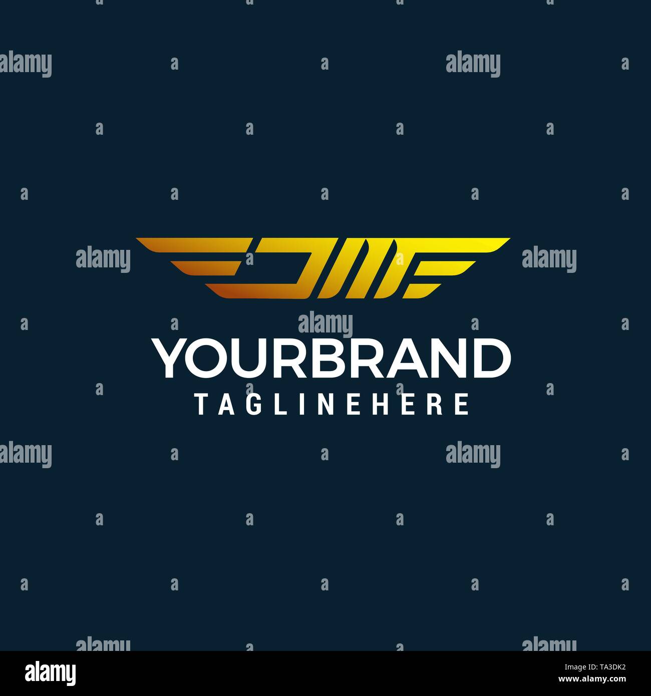 La lettera J e M wing logo design concept vettore modello Illustrazione Vettoriale