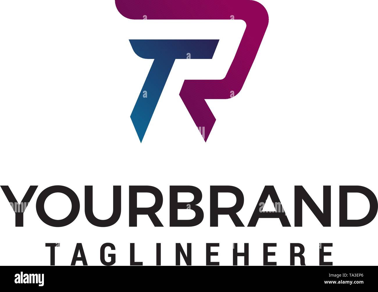 Lettera TR logo design concept vettore modello Illustrazione Vettoriale