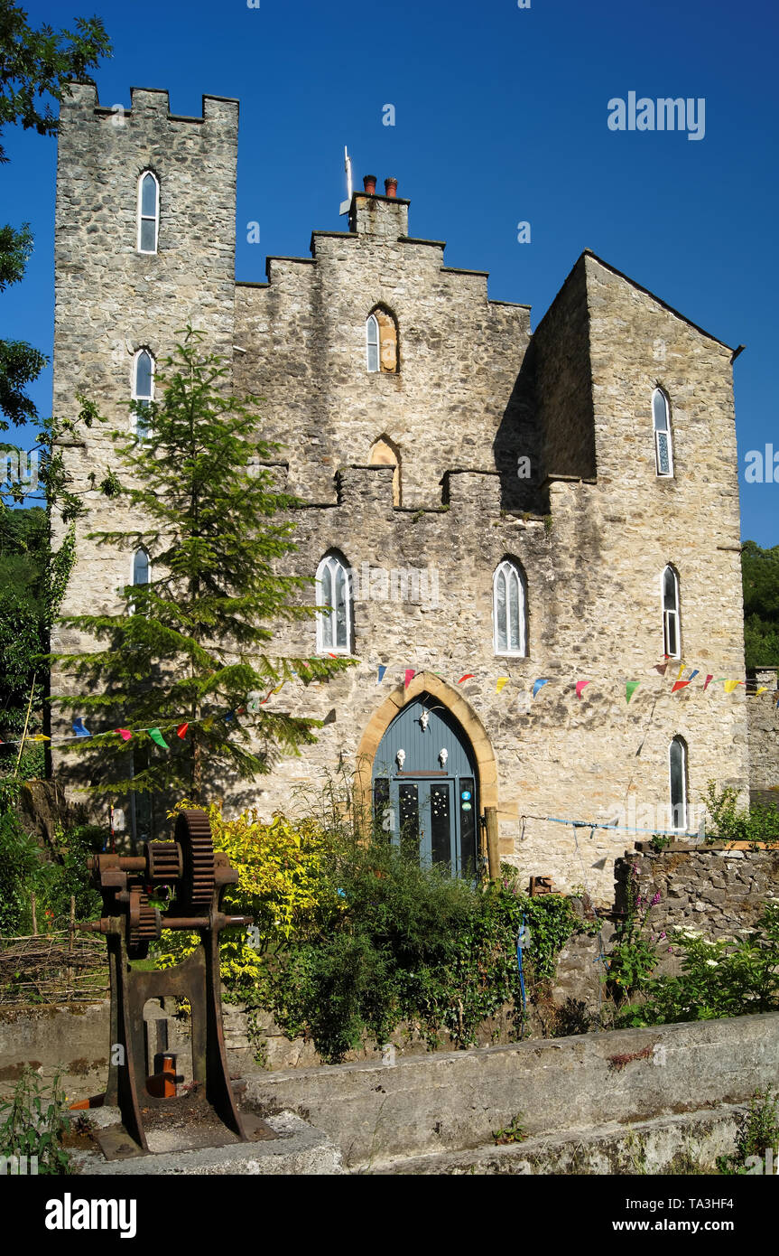 UK,Derbyshire,Peak District,Cressbrook Mill,l'infuso di caffè di arresto Foto Stock