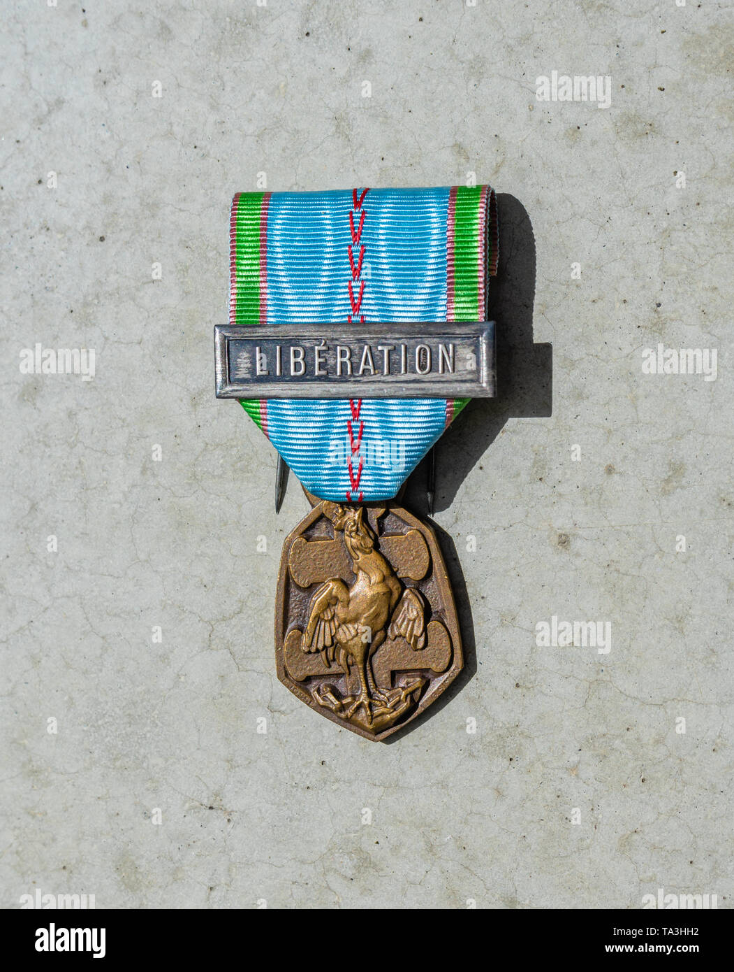 1939-1945 commemorativa in bronzo Guerra di Liberazione medaglia (Francia) per agenti nei ranghi della Legione Straniera francese Foto Stock