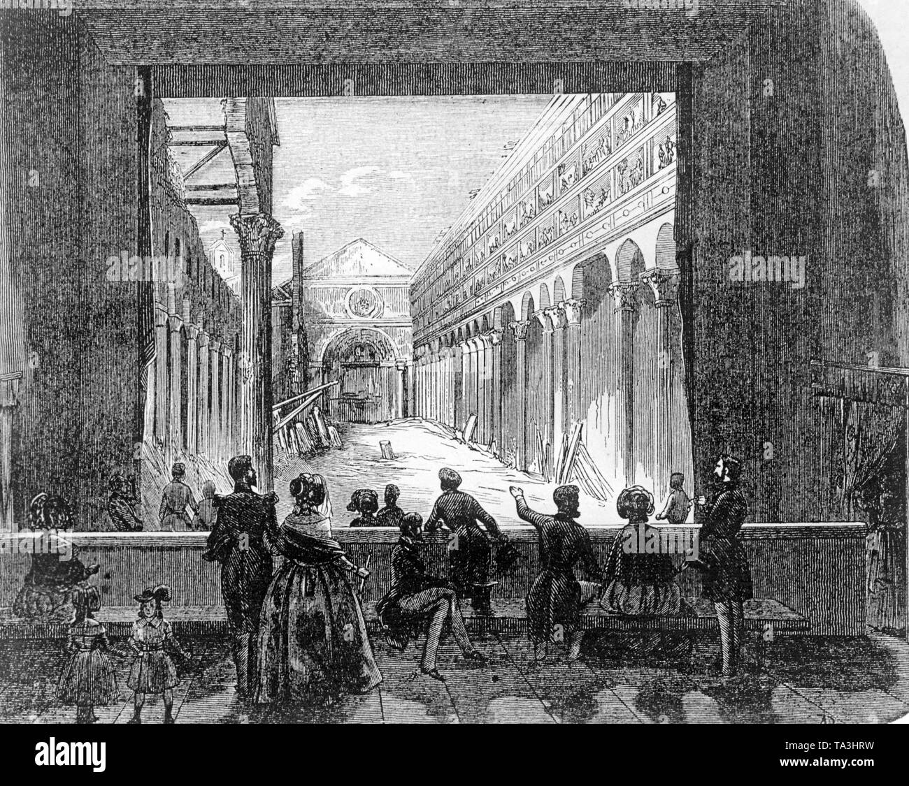 Questo diorama a Parigi mostra la Cattedrale di San Paolo a Roma. Foto Stock