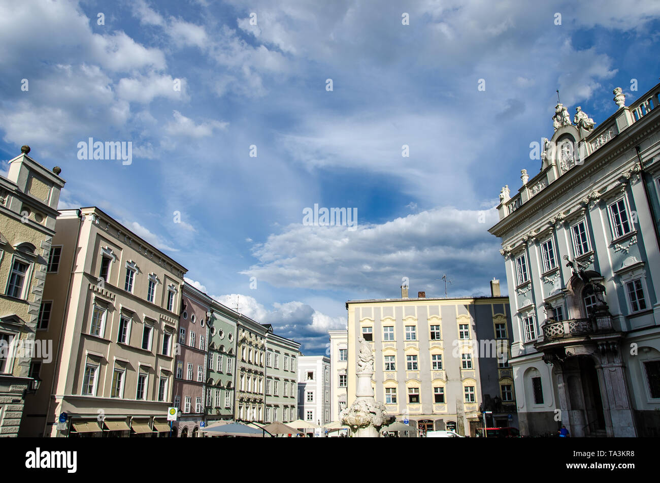 Città dei Tre Fiumi - una delle più belle città in Germania, Passau si trova alla confluenza dei fiumi Danubio, Inn e Ilz. Foto Stock