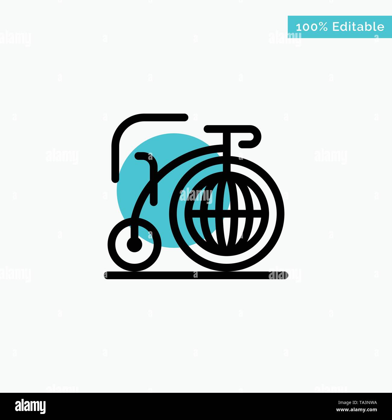 Grande, Bike, sogno, ispirazione turchese evidenziare punto cerchio icona Vettore Illustrazione Vettoriale