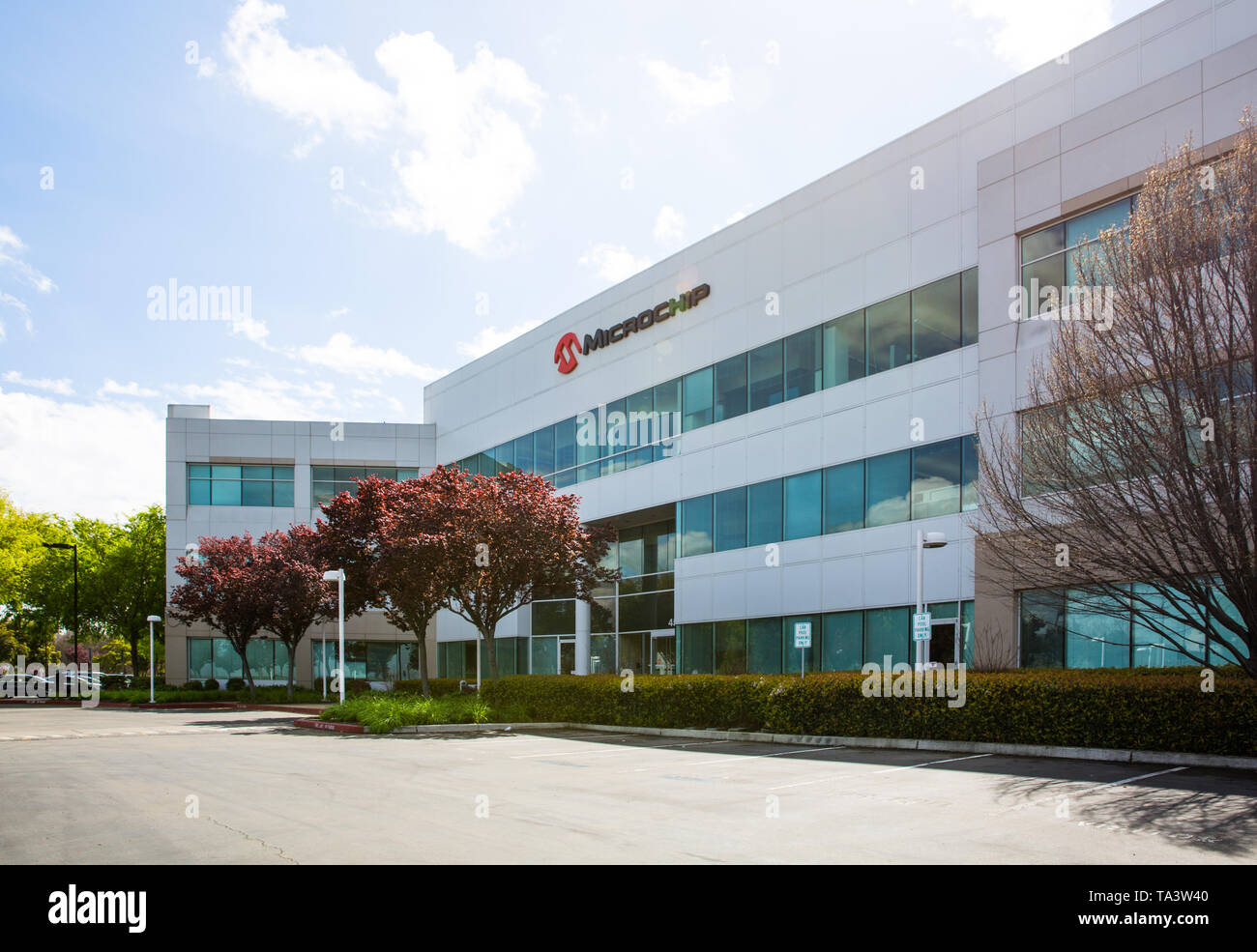 San Jose, CA/ Stati Uniti d'America - 26 Marzo 2019: Microchip Technology Inc. è un produttore americano di microcontrollori a segnale misto, analogico e Flash-IP integr Foto Stock