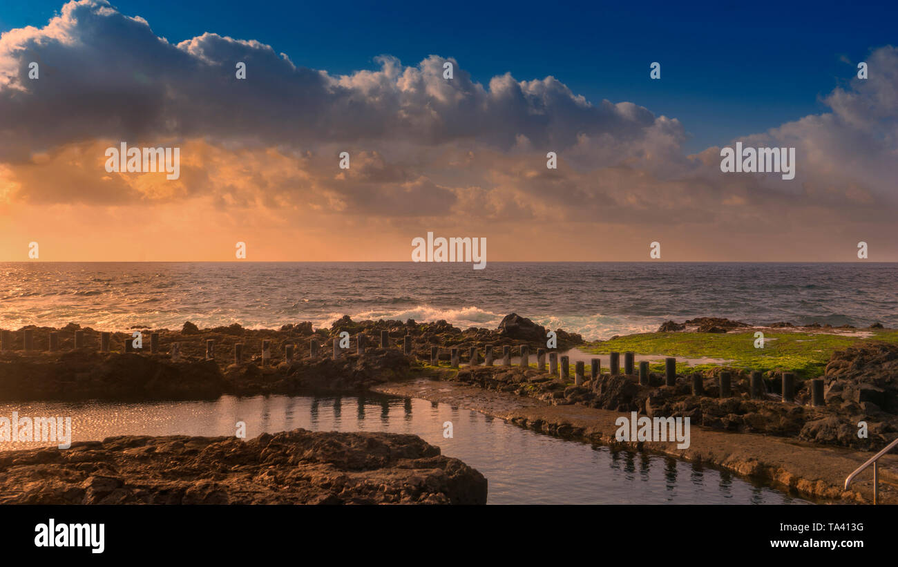 Piscina naturale a Agaete, Gran Canaria Foto Stock