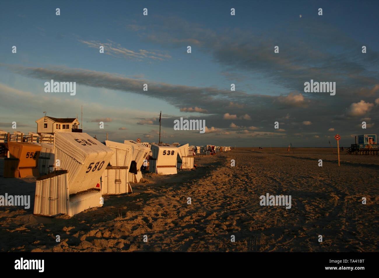 Abend am Strand, Germania , Deutschland San Peter-Ording Foto Stock